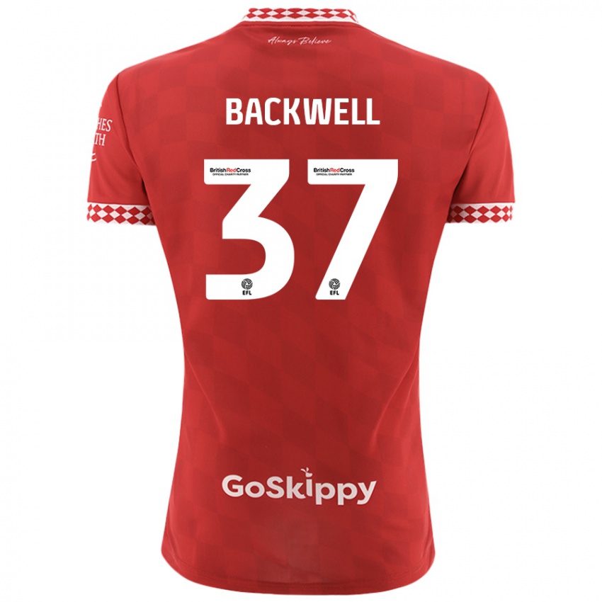 Niño Camiseta Tommy Backwell #37 Rojo 1ª Equipación 2024/25 La Camisa Perú