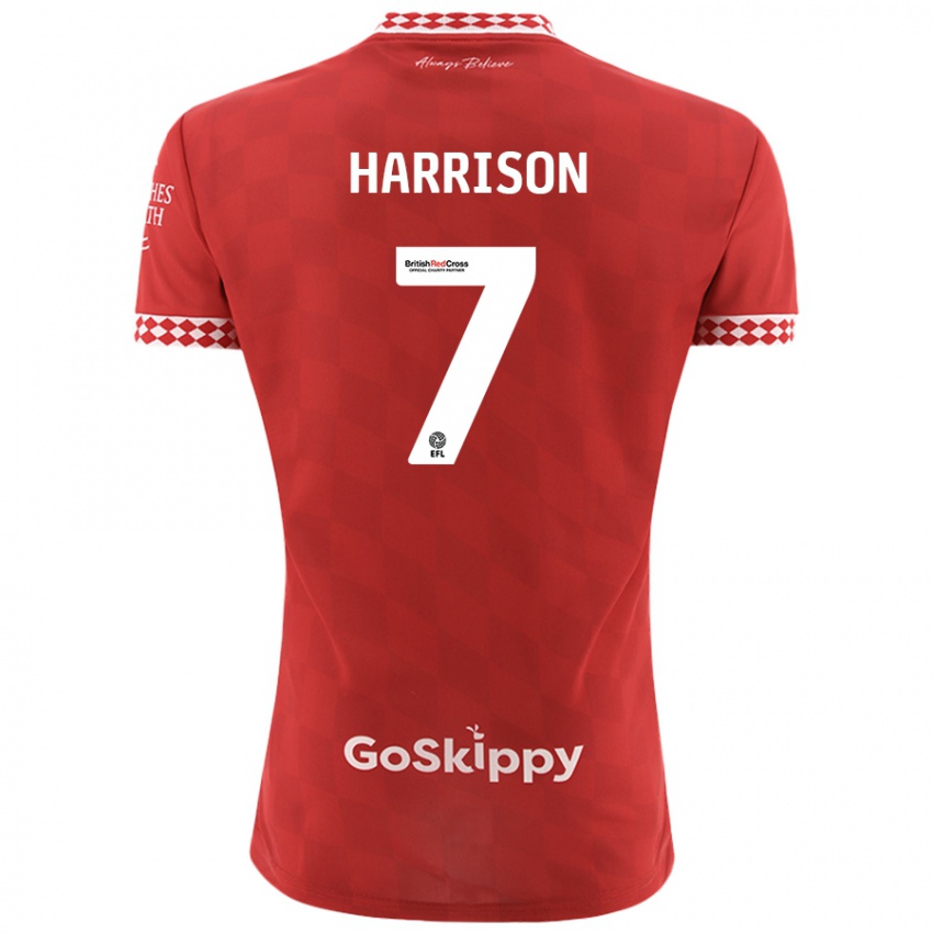 Niño Camiseta Abi Harrison #7 Rojo 1ª Equipación 2024/25 La Camisa Perú