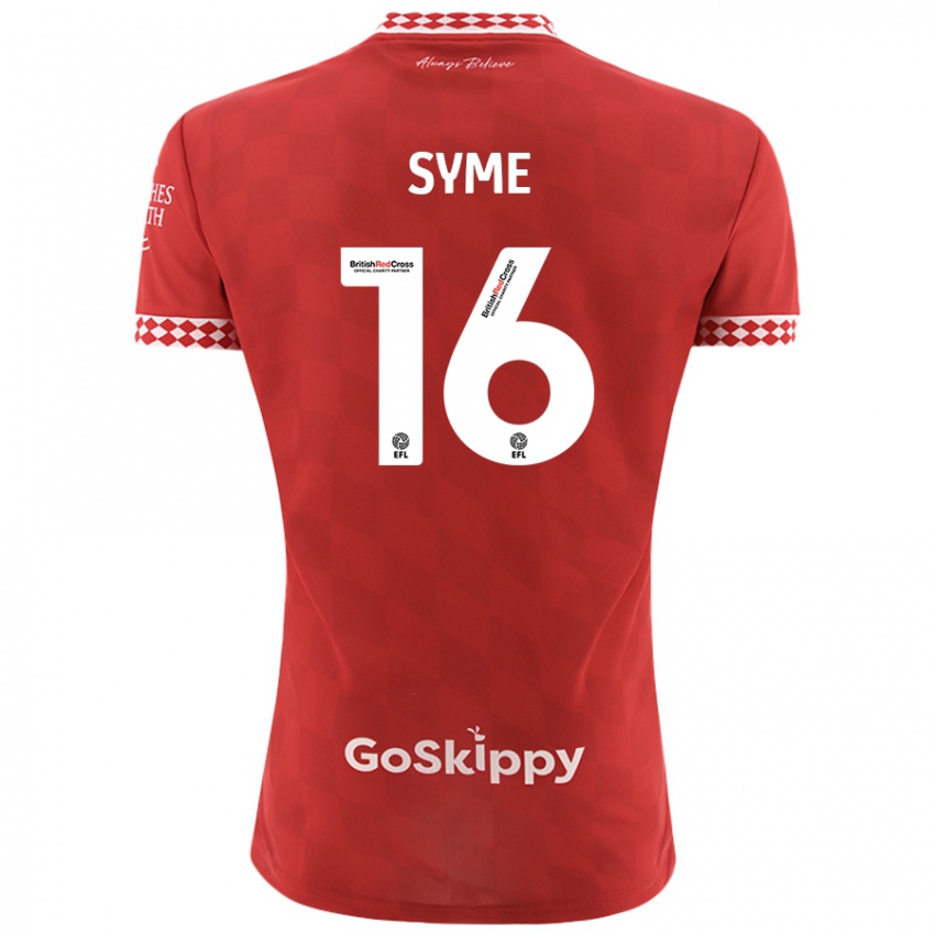 Niño Camiseta Emily Syme #16 Rojo 1ª Equipación 2024/25 La Camisa Perú