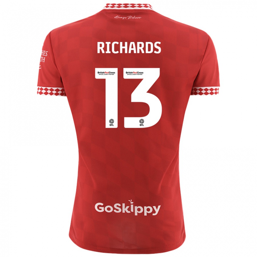 Niño Camiseta Harvey Wiles-Richards #13 Rojo 1ª Equipación 2024/25 La Camisa Perú