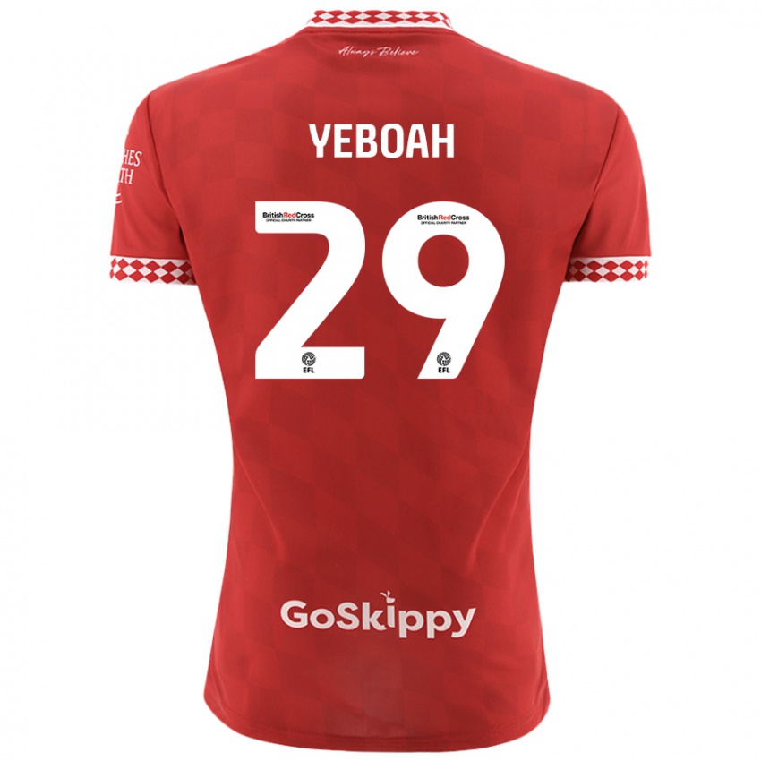 Niño Camiseta Ephraim Yeboah #29 Rojo 1ª Equipación 2024/25 La Camisa Perú