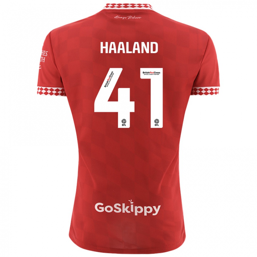 Niño Camiseta Benedicte Haaland #41 Rojo 1ª Equipación 2024/25 La Camisa Perú