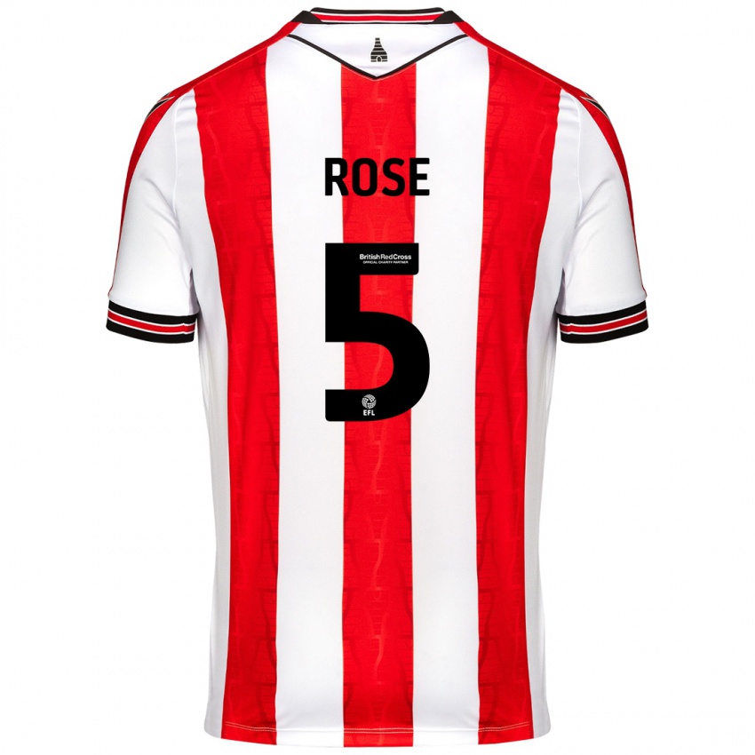 Niño Camiseta Michael Rose #5 Rojo Blanco 1ª Equipación 2024/25 La Camisa Perú