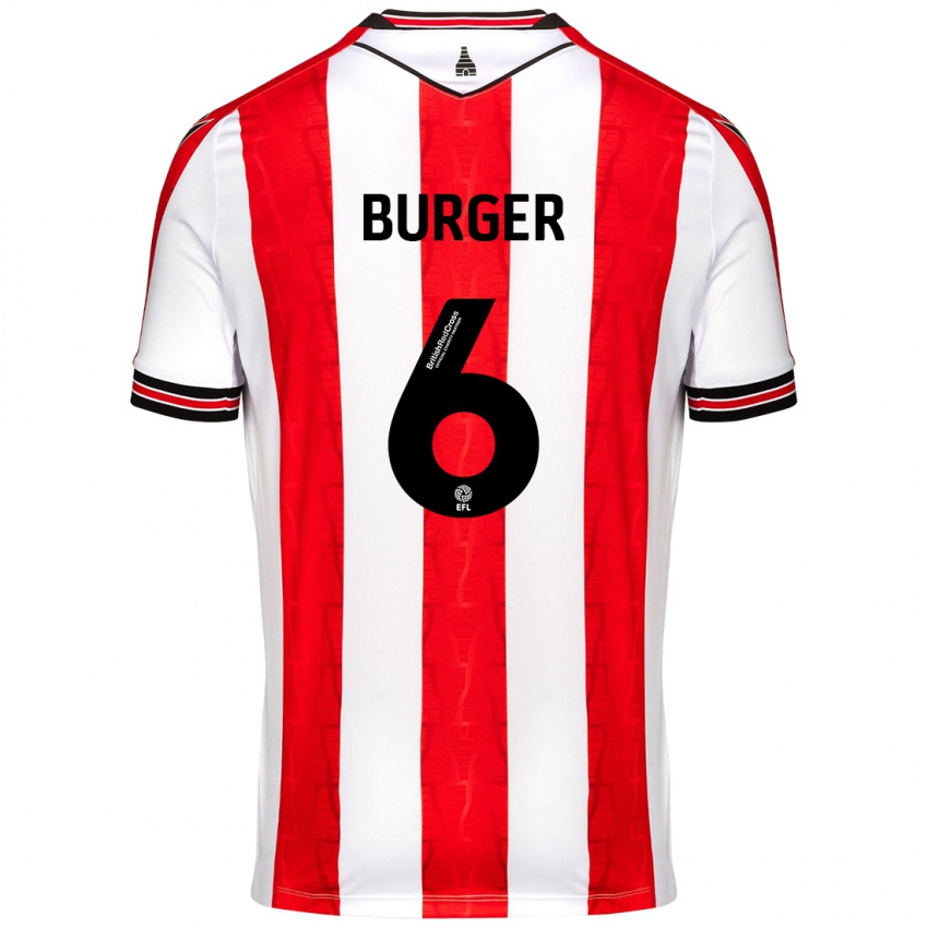 Niño Camiseta Wouter Burger #6 Rojo Blanco 1ª Equipación 2024/25 La Camisa Perú