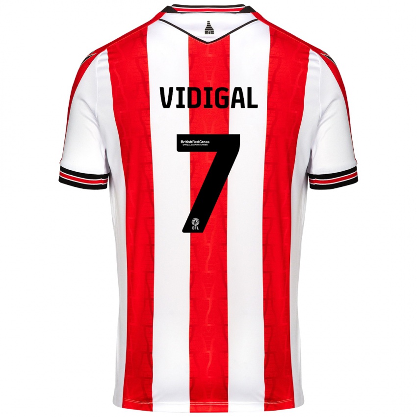 Niño Camiseta André Vidigal #7 Rojo Blanco 1ª Equipación 2024/25 La Camisa Perú