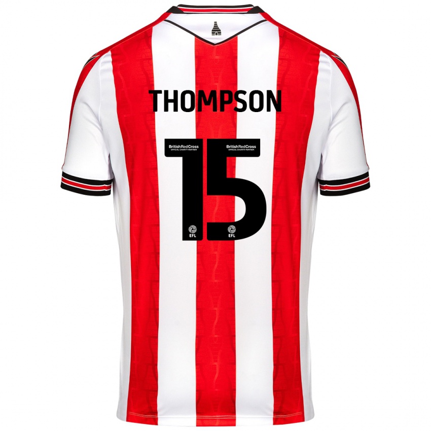 Niño Camiseta Jordan Thompson #15 Rojo Blanco 1ª Equipación 2024/25 La Camisa Perú