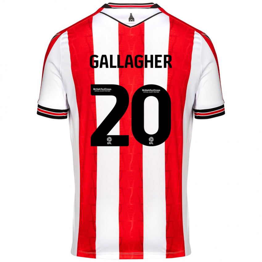 Niño Camiseta Sam Gallagher #20 Rojo Blanco 1ª Equipación 2024/25 La Camisa Perú