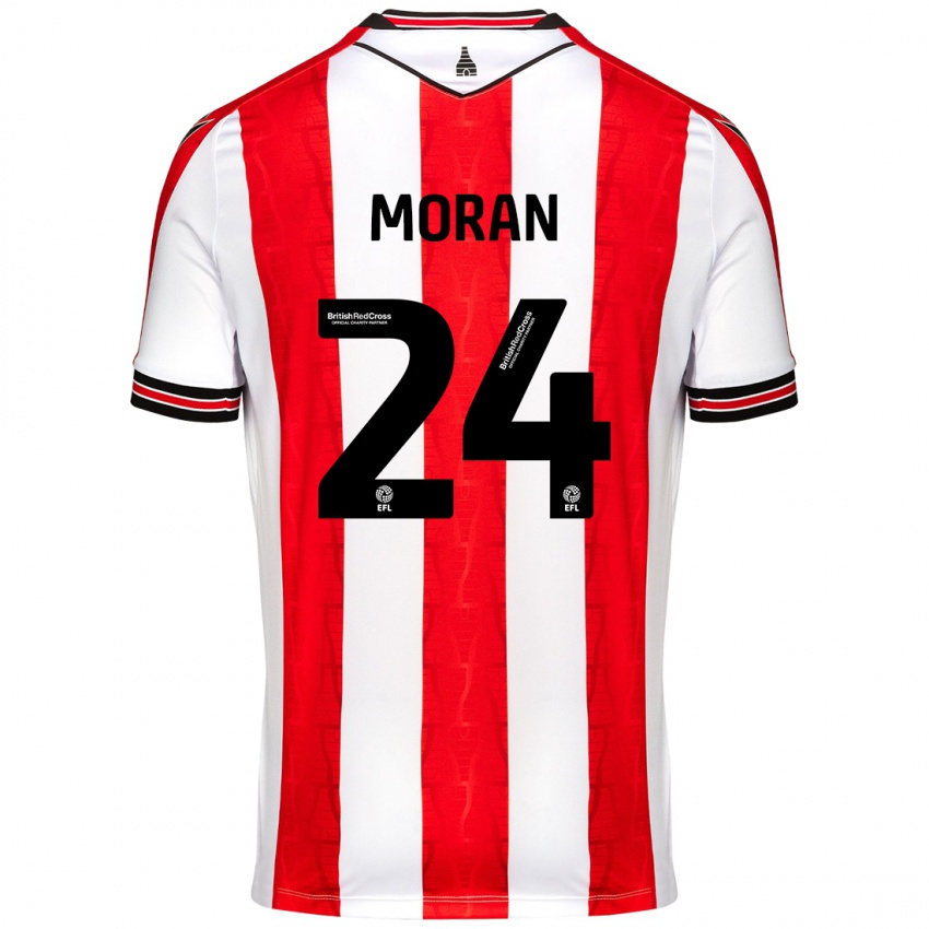 Niño Camiseta Andrew Moran #24 Rojo Blanco 1ª Equipación 2024/25 La Camisa Perú