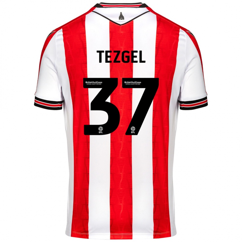 Niño Camiseta Emre Tezgel #37 Rojo Blanco 1ª Equipación 2024/25 La Camisa Perú