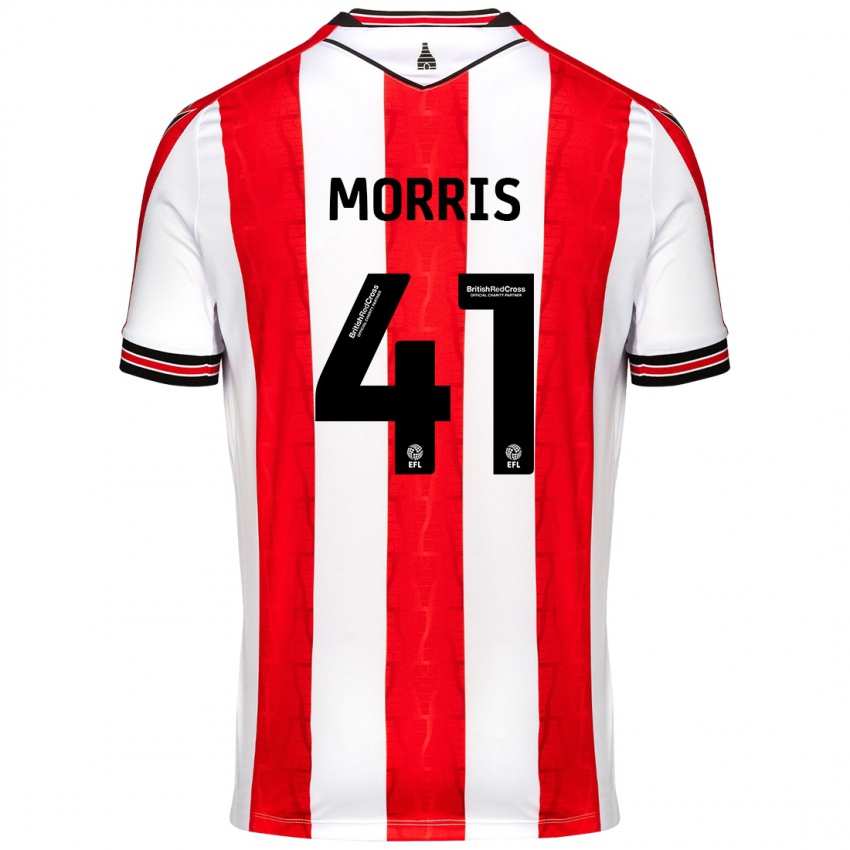 Niño Camiseta Scott Morris #41 Rojo Blanco 1ª Equipación 2024/25 La Camisa Perú