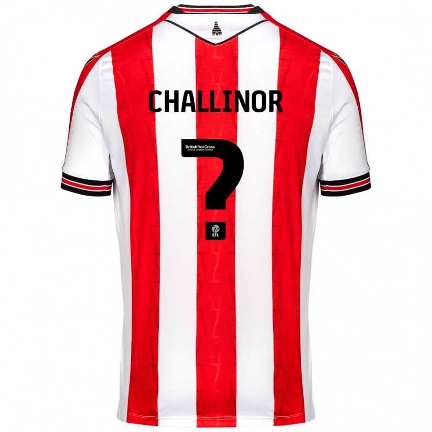 Niño Camiseta Oliver Challinor #0 Rojo Blanco 1ª Equipación 2024/25 La Camisa Perú