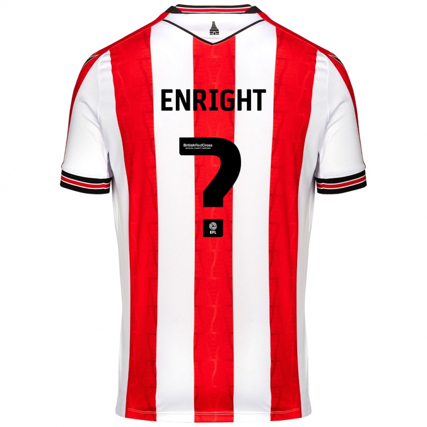 Niño Camiseta Luke Enright #0 Rojo Blanco 1ª Equipación 2024/25 La Camisa Perú