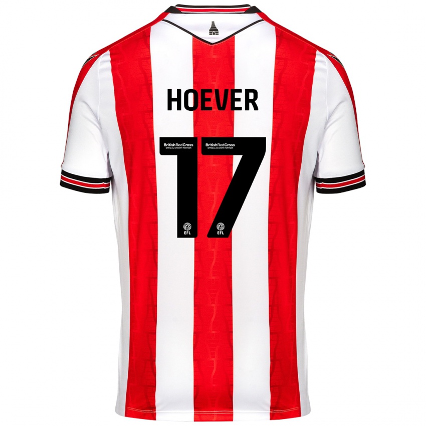 Niño Camiseta Ki-Jana Hoever #17 Rojo Blanco 1ª Equipación 2024/25 La Camisa Perú