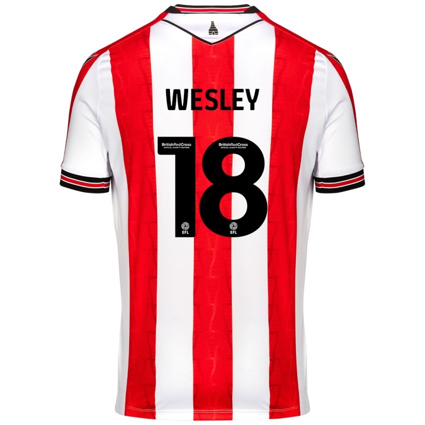 Niño Camiseta Wesley Moraes #18 Rojo Blanco 1ª Equipación 2024/25 La Camisa Perú