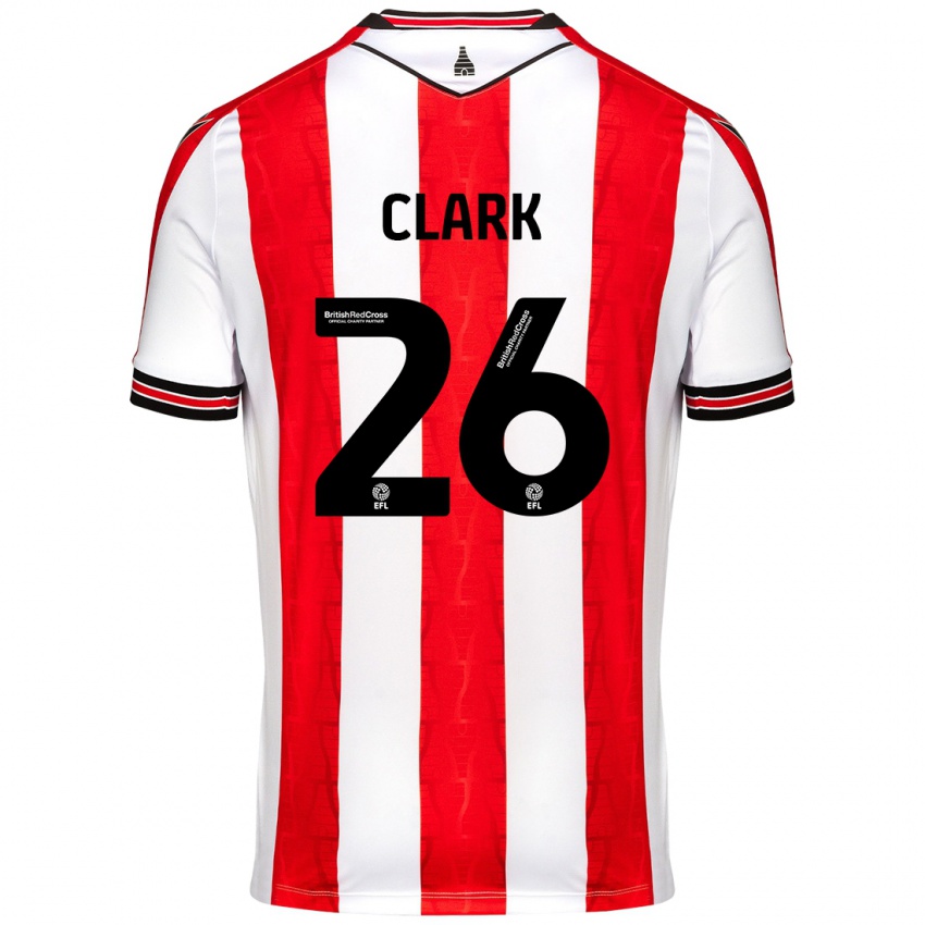 Niño Camiseta Ciaran Clark #26 Rojo Blanco 1ª Equipación 2024/25 La Camisa Perú