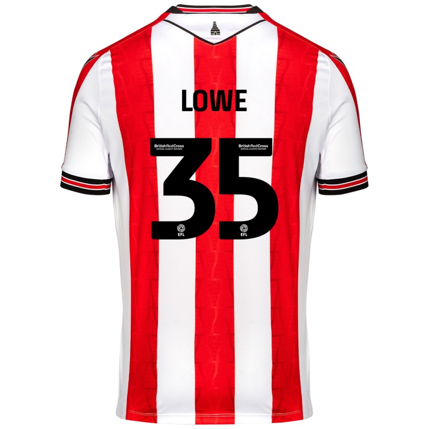 Niño Camiseta Nathan Lowe #35 Rojo Blanco 1ª Equipación 2024/25 La Camisa Perú