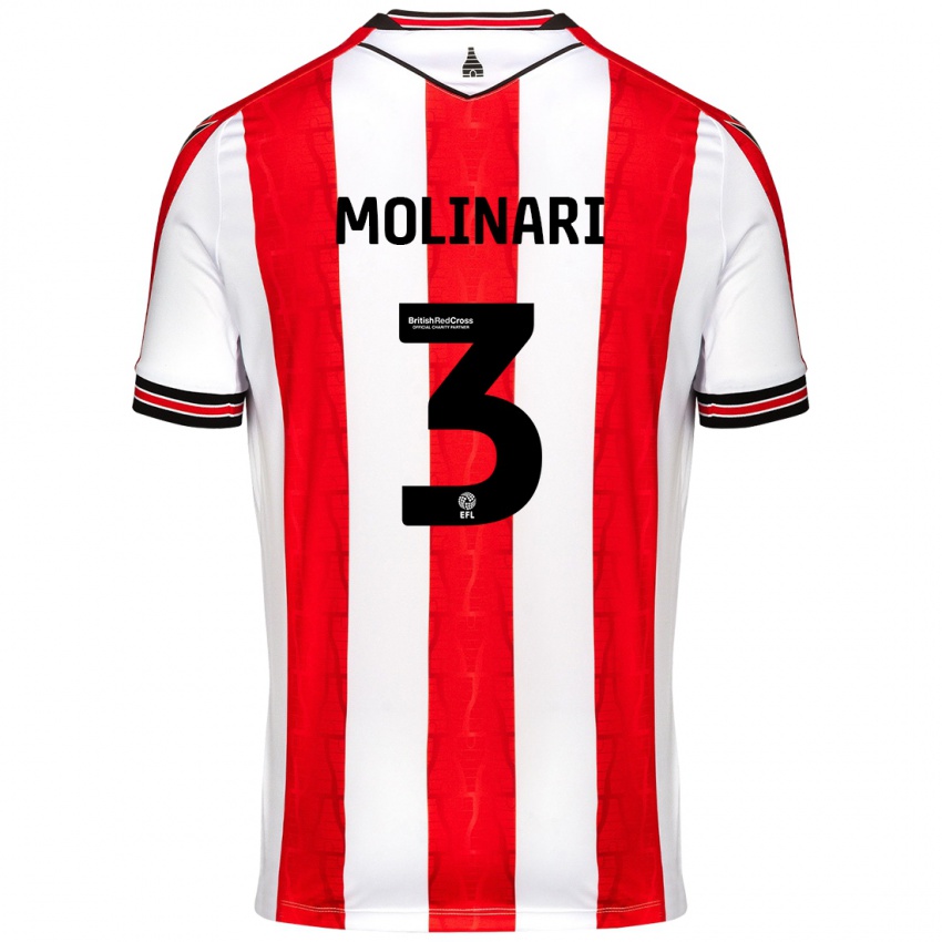 Niño Camiseta Lucia Molinari #3 Rojo Blanco 1ª Equipación 2024/25 La Camisa Perú