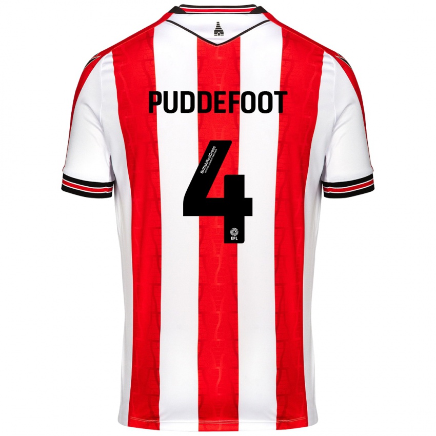 Niño Camiseta Danielle Puddefoot #4 Rojo Blanco 1ª Equipación 2024/25 La Camisa Perú