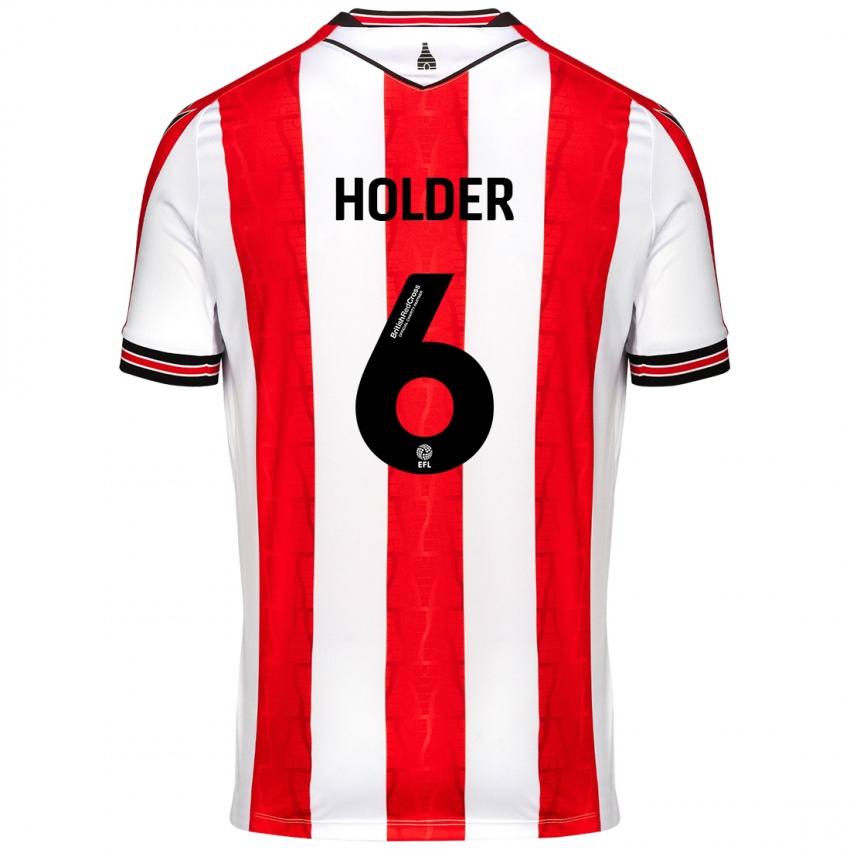 Niño Camiseta Molly Holder #6 Rojo Blanco 1ª Equipación 2024/25 La Camisa Perú