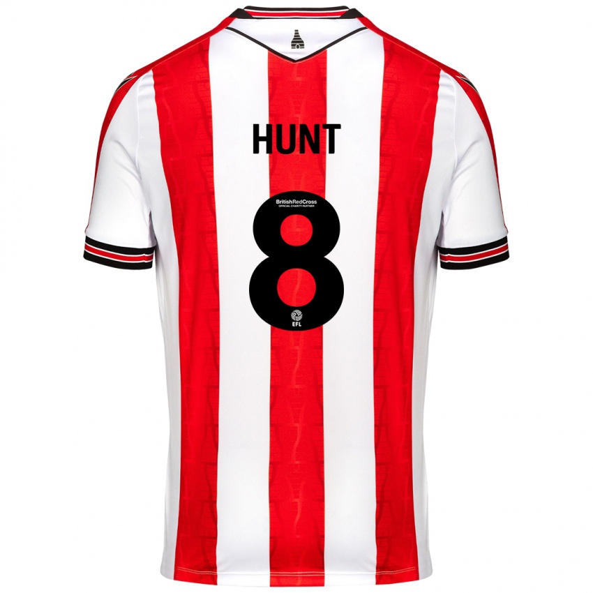 Niño Camiseta Abby Hunt #8 Rojo Blanco 1ª Equipación 2024/25 La Camisa Perú