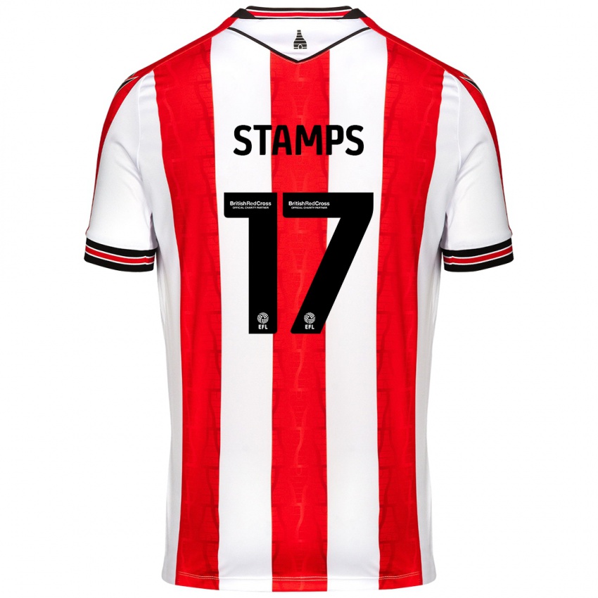 Niño Camiseta Shannon Stamps #17 Rojo Blanco 1ª Equipación 2024/25 La Camisa Perú