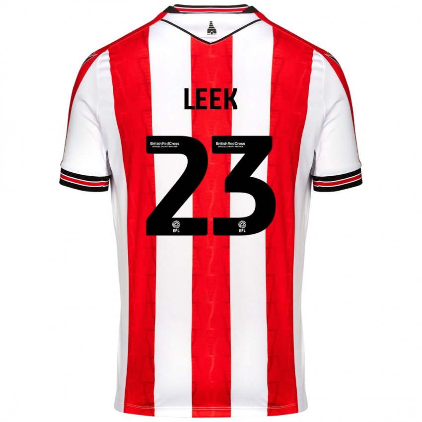 Niño Camiseta Ellie Leek #23 Rojo Blanco 1ª Equipación 2024/25 La Camisa Perú