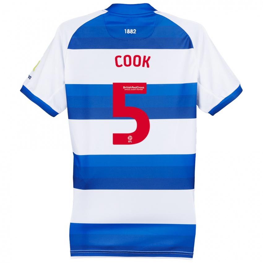 Niño Camiseta Steve Cook #5 Blanco Azul 1ª Equipación 2024/25 La Camisa Perú