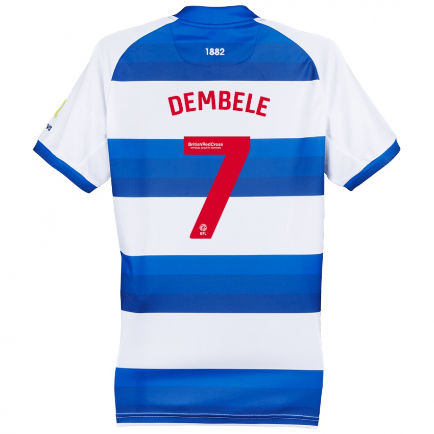 Niño Camiseta Karamoko Dembélé #7 Blanco Azul 1ª Equipación 2024/25 La Camisa Perú