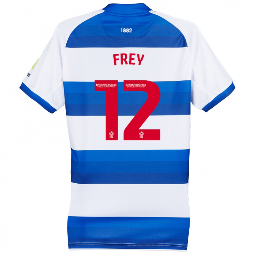 Niño Camiseta Michael Frey #12 Blanco Azul 1ª Equipación 2024/25 La Camisa Perú