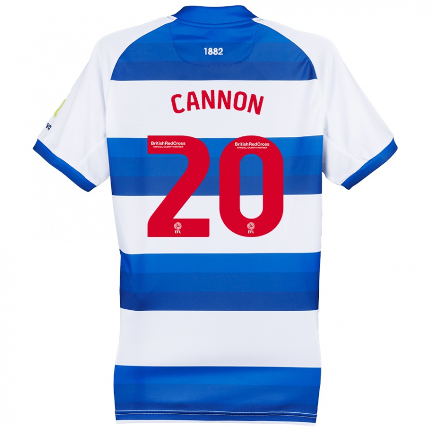 Niño Camiseta Reggie Cannon #20 Blanco Azul 1ª Equipación 2024/25 La Camisa Perú