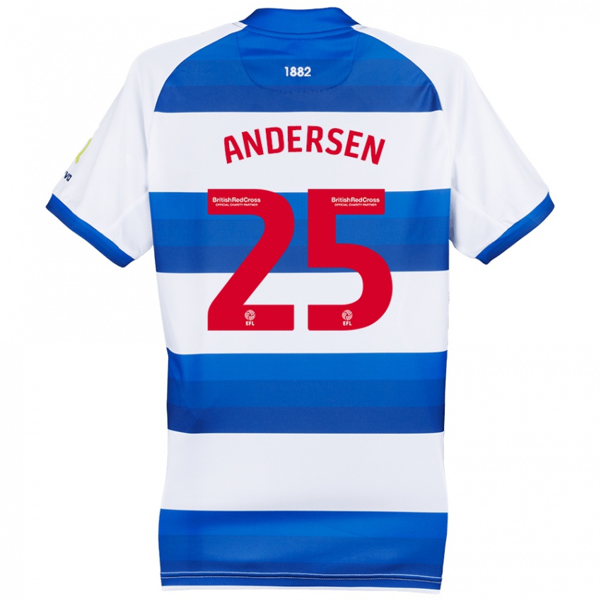 Niño Camiseta Lucas Andersen #25 Blanco Azul 1ª Equipación 2024/25 La Camisa Perú