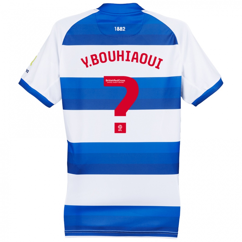 Niño Camiseta Youssef Bouhiaoui #0 Blanco Azul 1ª Equipación 2024/25 La Camisa Perú