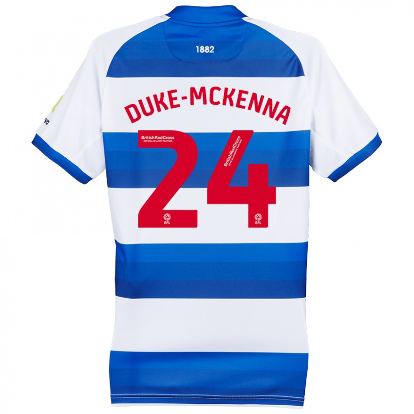 Niño Camiseta Stephen Duke-Mckenna #24 Blanco Azul 1ª Equipación 2024/25 La Camisa Perú