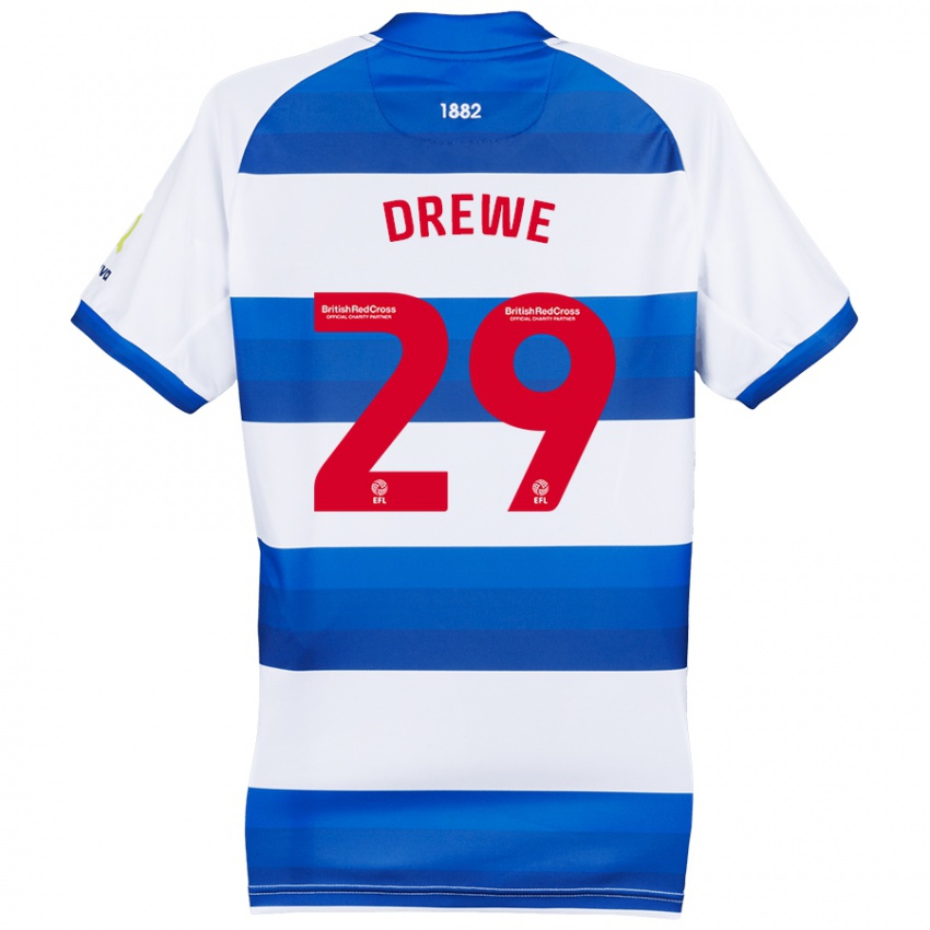 Niño Camiseta Aaron Drewe #29 Blanco Azul 1ª Equipación 2024/25 La Camisa Perú