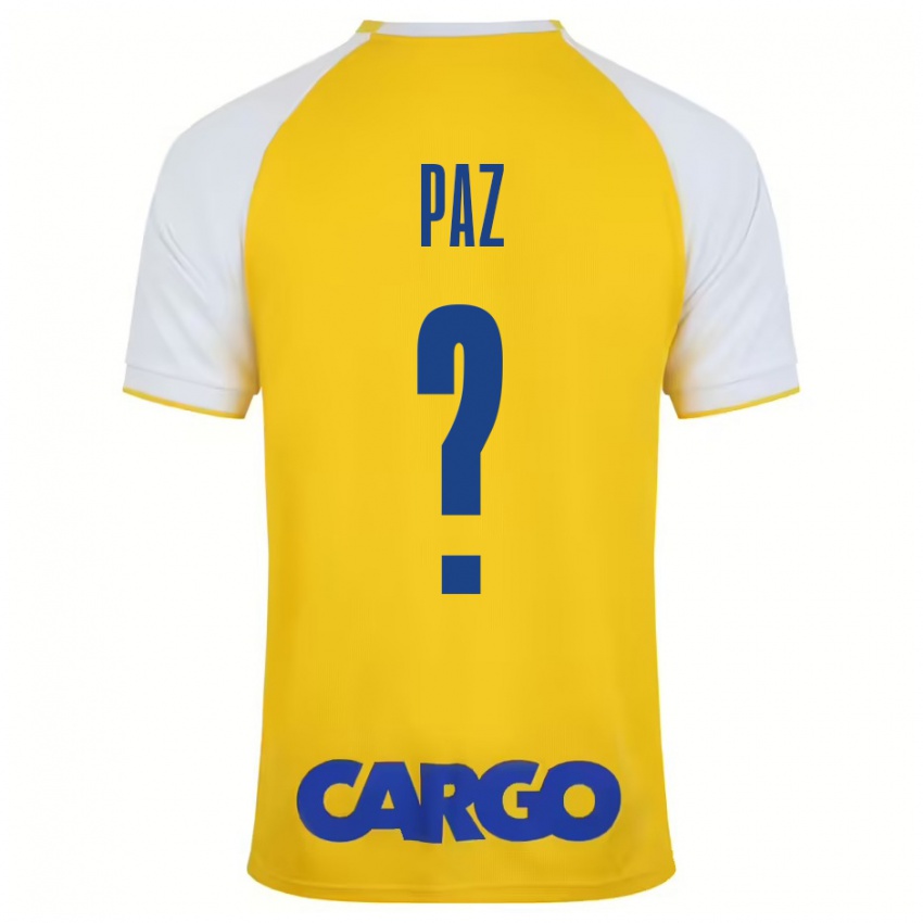 Niño Camiseta Jonathan Paz #0 Amarillo Blanco 1ª Equipación 2024/25 La Camisa Perú