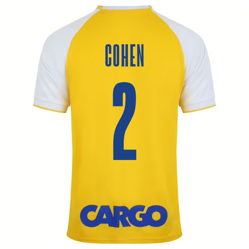 Niño Camiseta Avishay Cohen #2 Amarillo Blanco 1ª Equipación 2024/25 La Camisa Perú