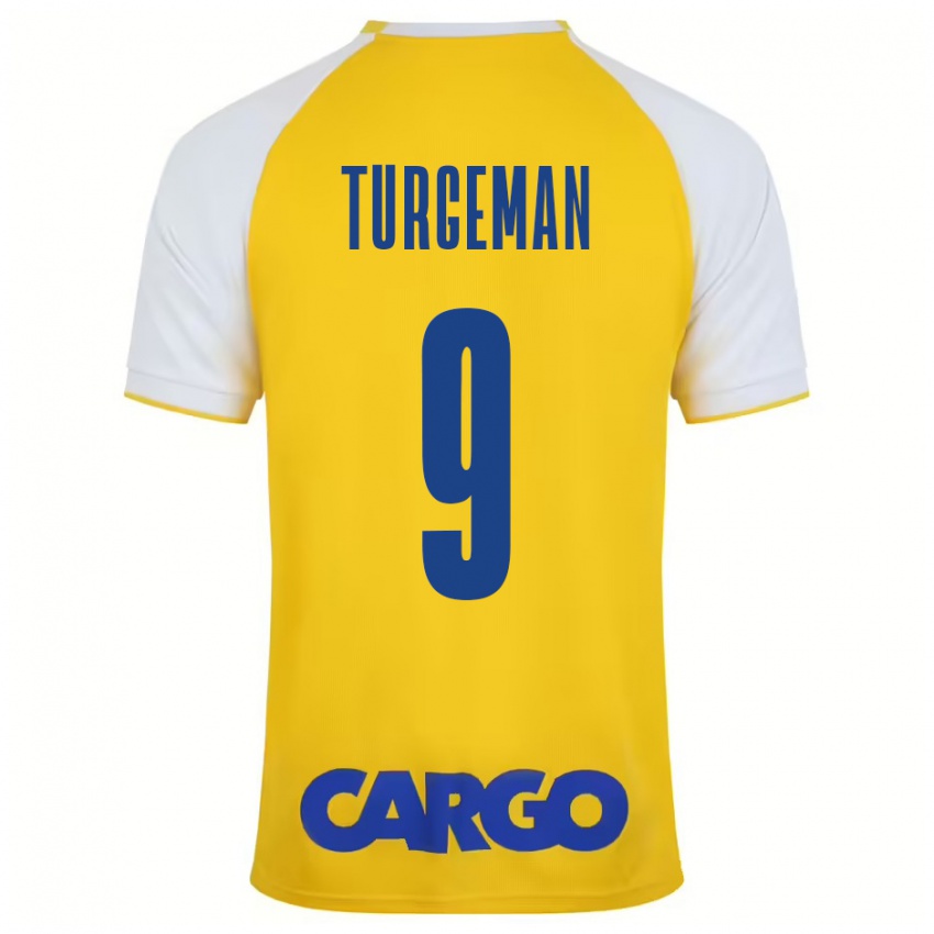 Niño Camiseta Dor Turgeman #9 Amarillo Blanco 1ª Equipación 2024/25 La Camisa Perú