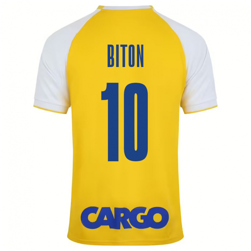 Niño Camiseta Dan Biton #10 Amarillo Blanco 1ª Equipación 2024/25 La Camisa Perú