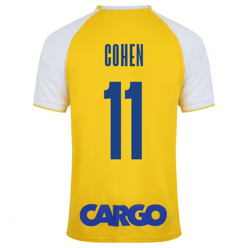 Niño Camiseta Yonatan Cohen #11 Amarillo Blanco 1ª Equipación 2024/25 La Camisa Perú