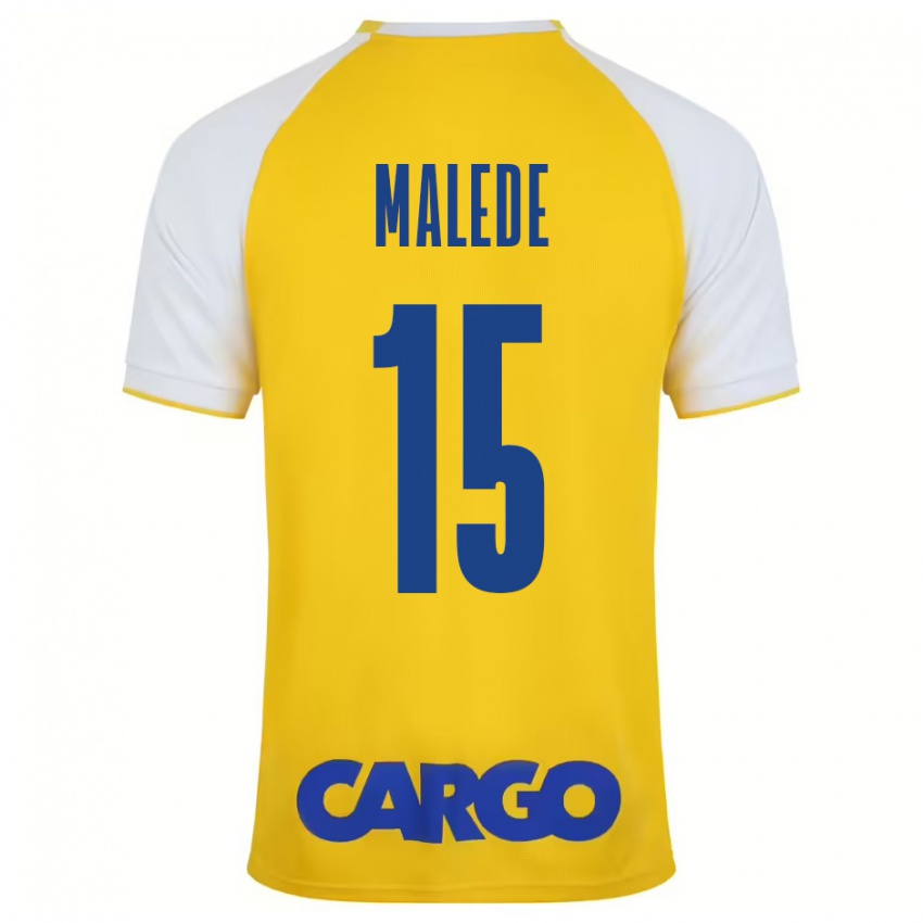 Niño Camiseta Yonas Malede #15 Amarillo Blanco 1ª Equipación 2024/25 La Camisa Perú