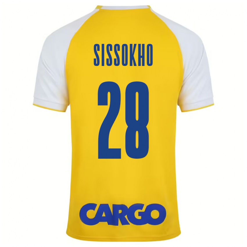 Niño Camiseta Issouf Sissokho #28 Amarillo Blanco 1ª Equipación 2024/25 La Camisa Perú