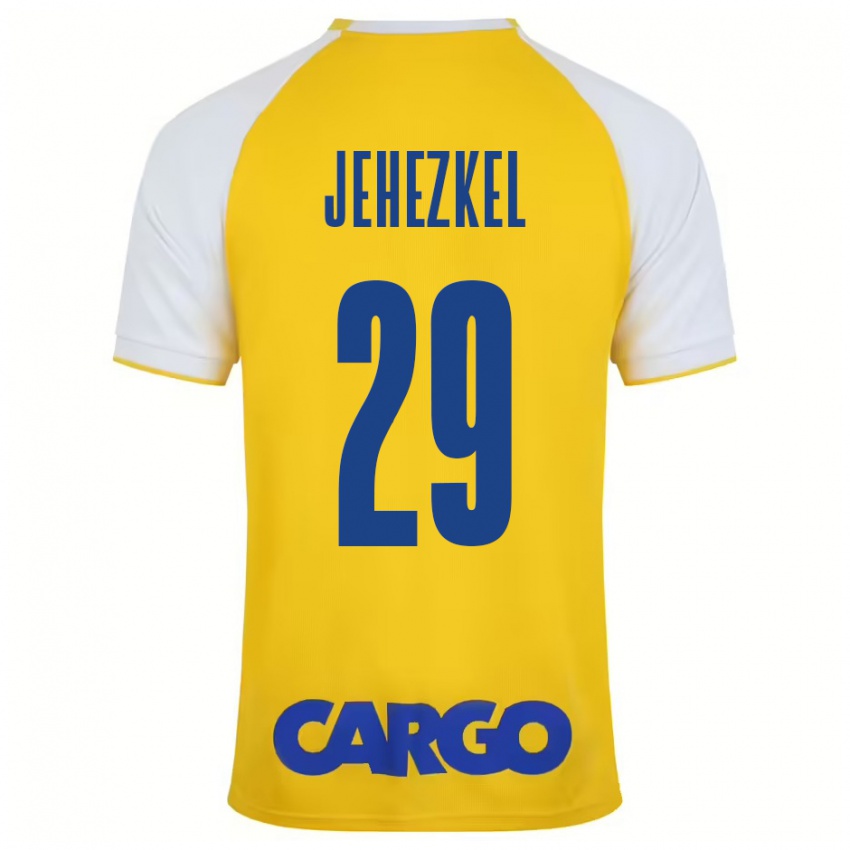 Niño Camiseta Sagiv Jehezkel #29 Amarillo Blanco 1ª Equipación 2024/25 La Camisa Perú