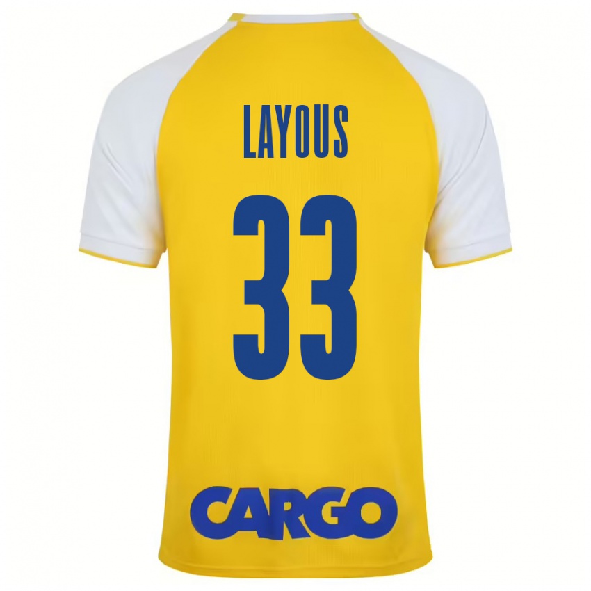 Niño Camiseta Hisham Layous #33 Amarillo Blanco 1ª Equipación 2024/25 La Camisa Perú