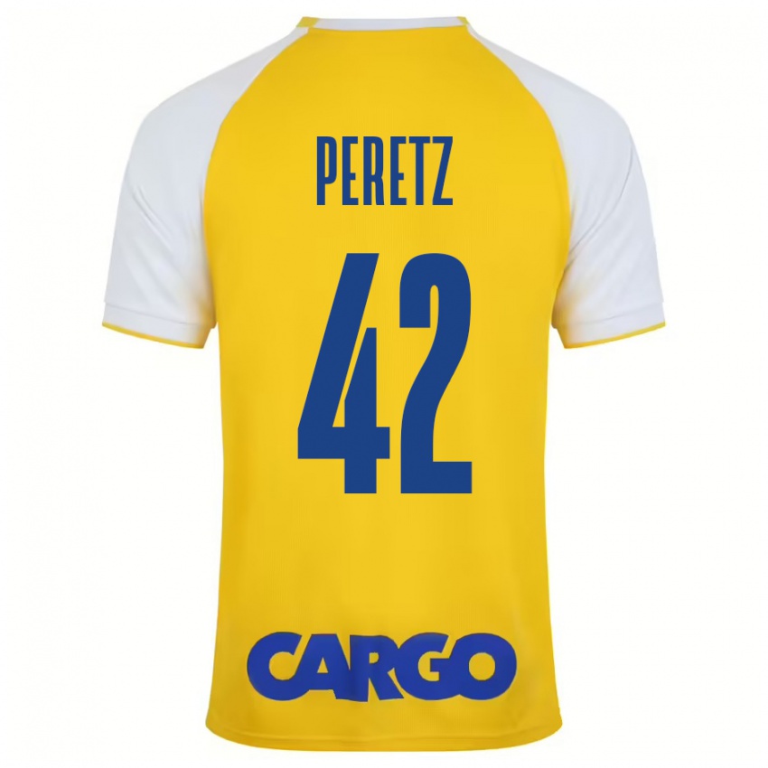 Niño Camiseta Dor Peretz #42 Amarillo Blanco 1ª Equipación 2024/25 La Camisa Perú