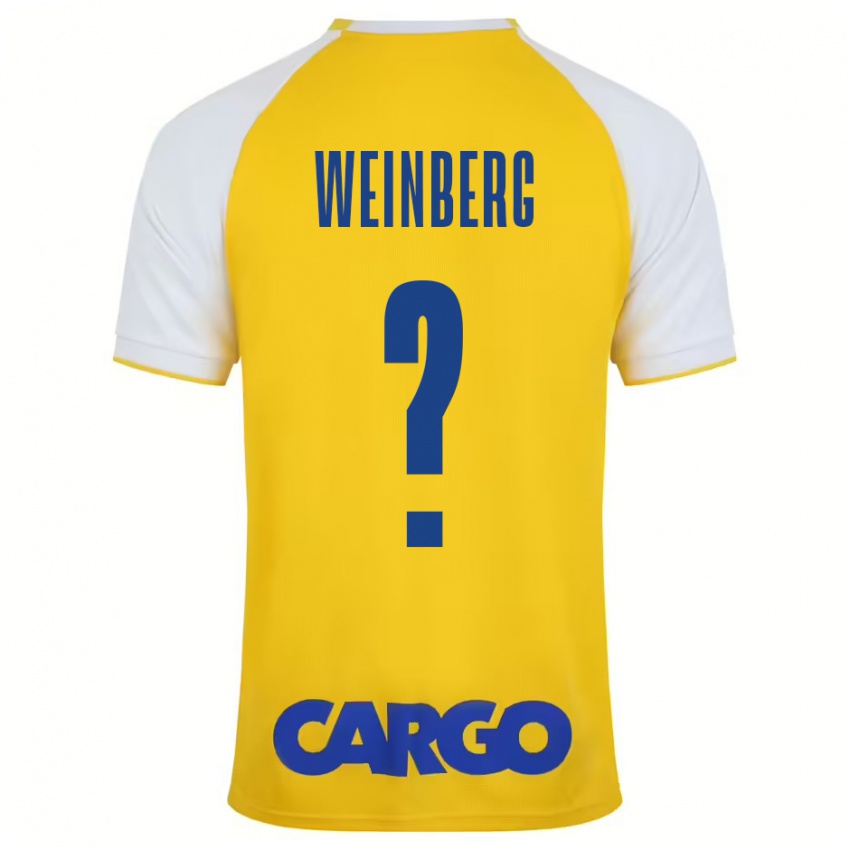 Niño Camiseta Idan Weinberg #0 Amarillo Blanco 1ª Equipación 2024/25 La Camisa Perú