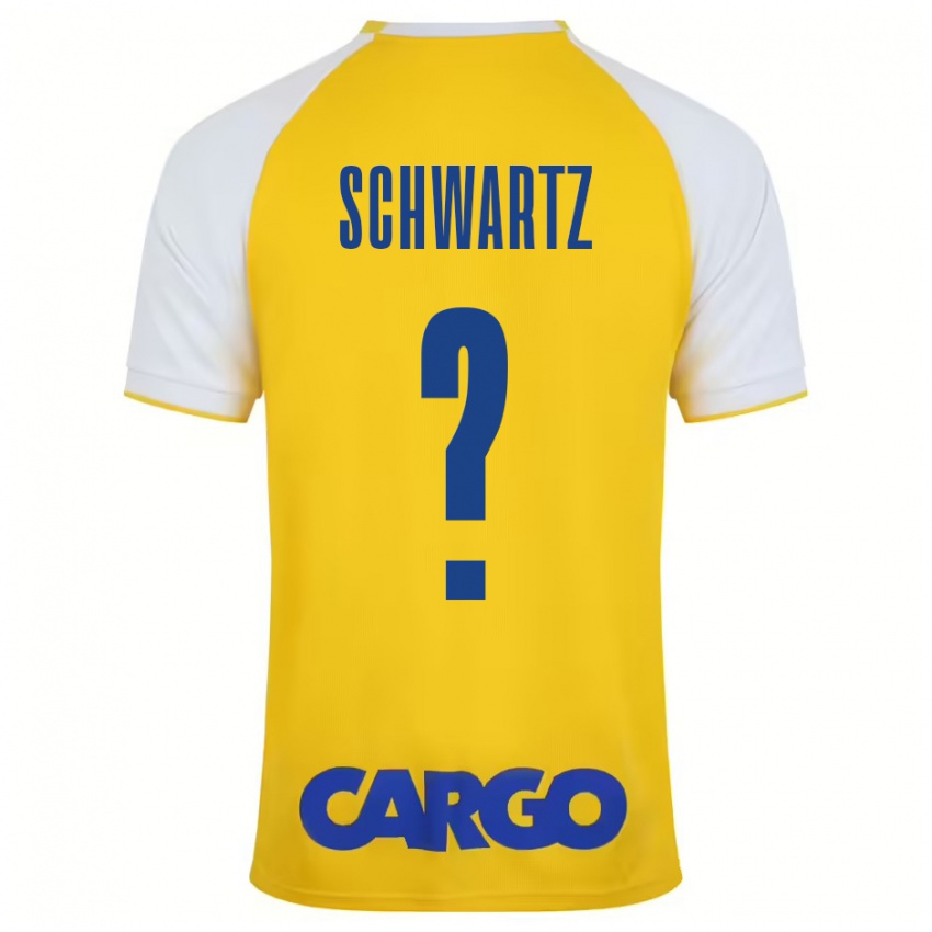 Niño Camiseta Noam Schwartz #0 Amarillo Blanco 1ª Equipación 2024/25 La Camisa Perú