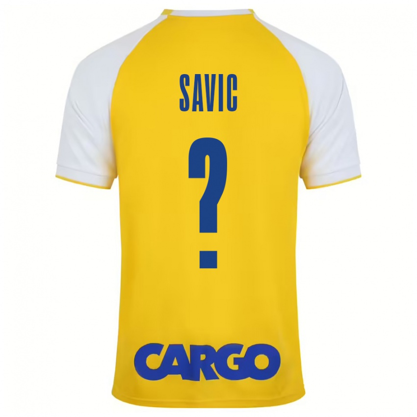 Niño Camiseta Rom Savic #0 Amarillo Blanco 1ª Equipación 2024/25 La Camisa Perú