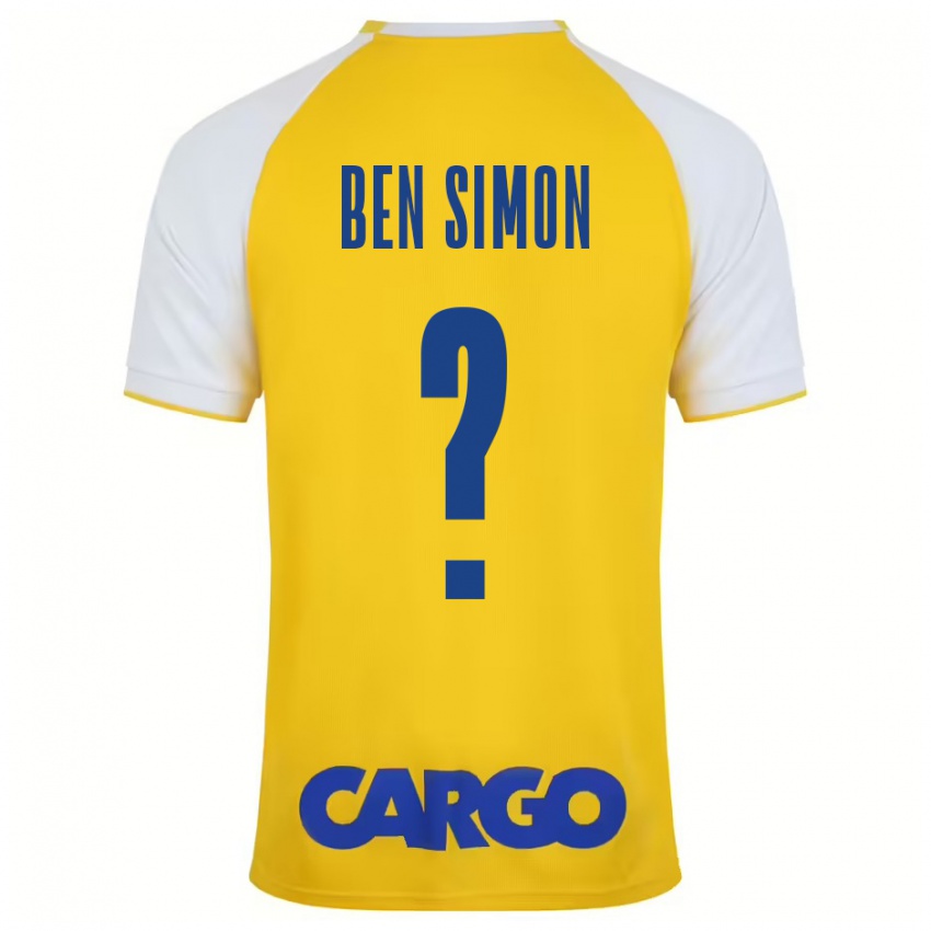 Niño Camiseta Ilay Ben Simon #0 Amarillo Blanco 1ª Equipación 2024/25 La Camisa Perú