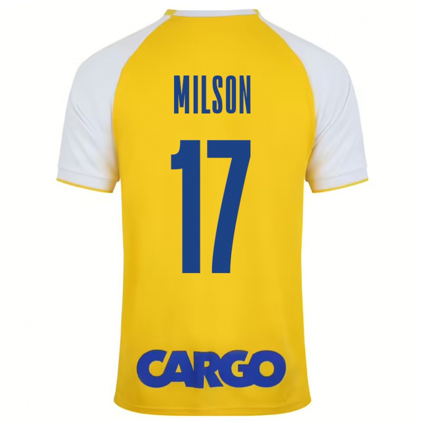 Niño Camiseta Milson #17 Amarillo Blanco 1ª Equipación 2024/25 La Camisa Perú