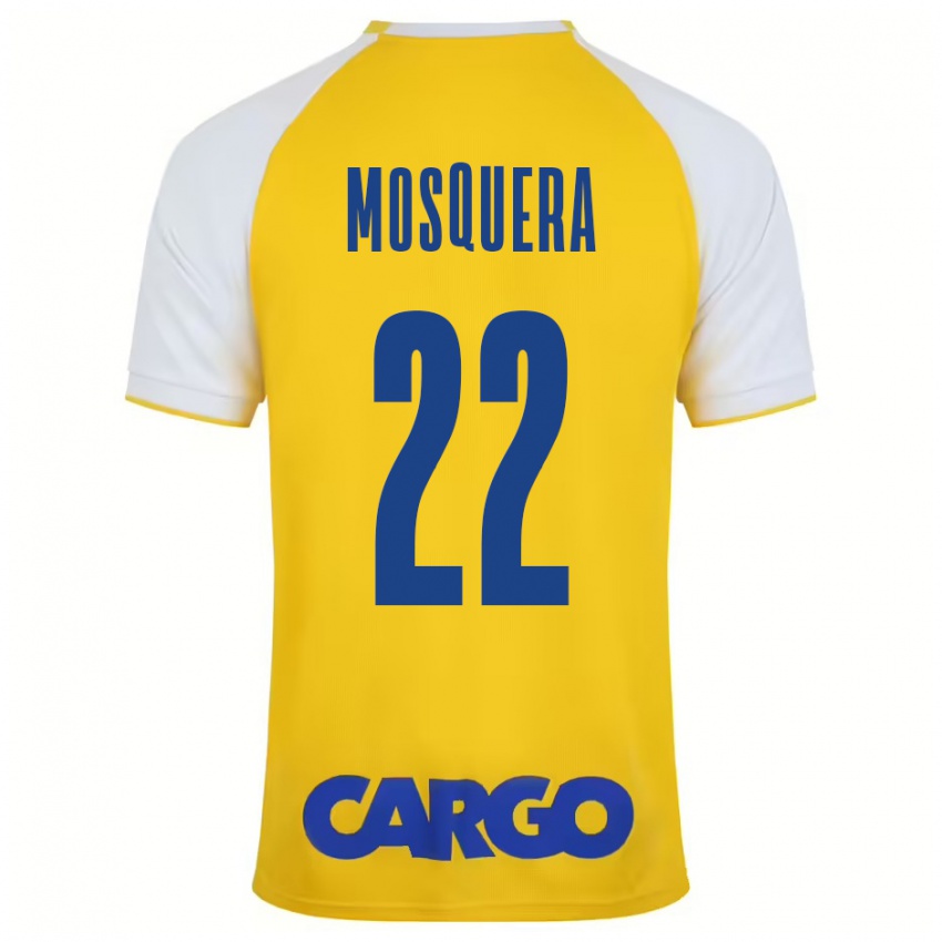 Niño Camiseta Orlando Mosquera #22 Amarillo Blanco 1ª Equipación 2024/25 La Camisa Perú